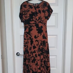 Eva Franco Black and Brown Floral Maxi Dress